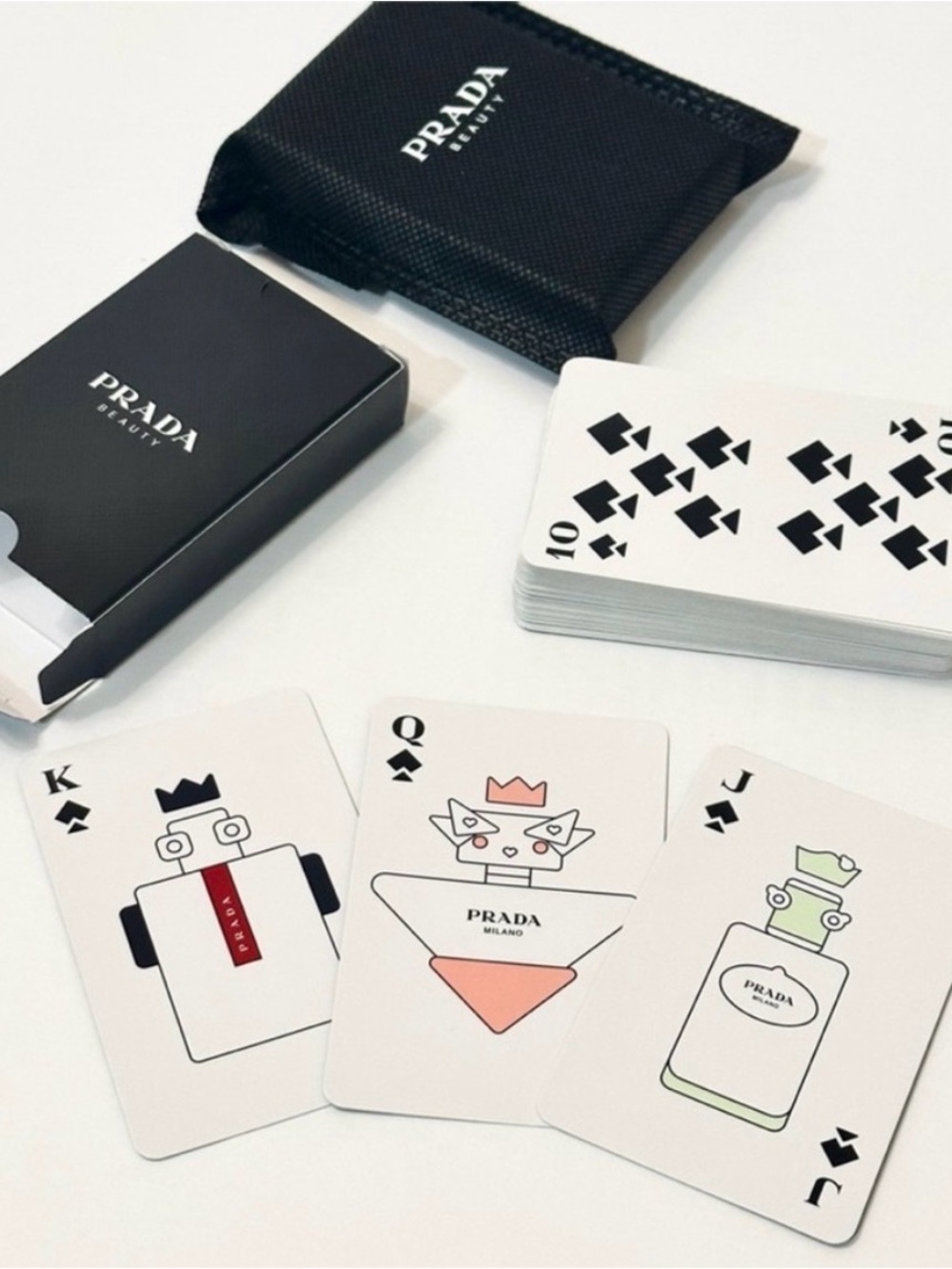 Prada Beauty Black Textured Compact Cards